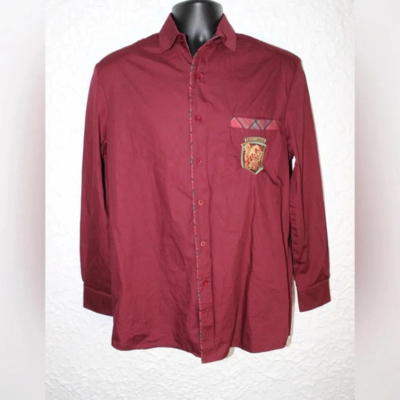 Harry Potter Gryffindor Universal’s Wizarding World Long Sleeve Button Down Sm - Picture 2 of 9